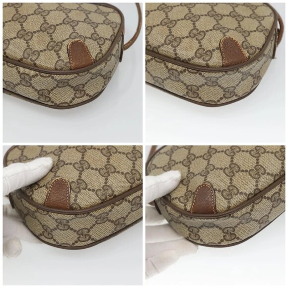 GUCCI GG Supreme Web Sherry Line Bag PVC Beige Gold 89 02 066 Auth 124761 - Picture 14 of 16